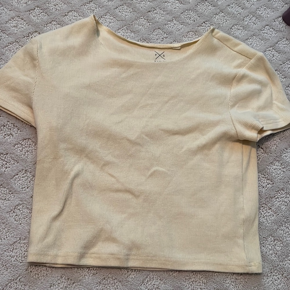 Pale yellow short sleeve shirt pacsun